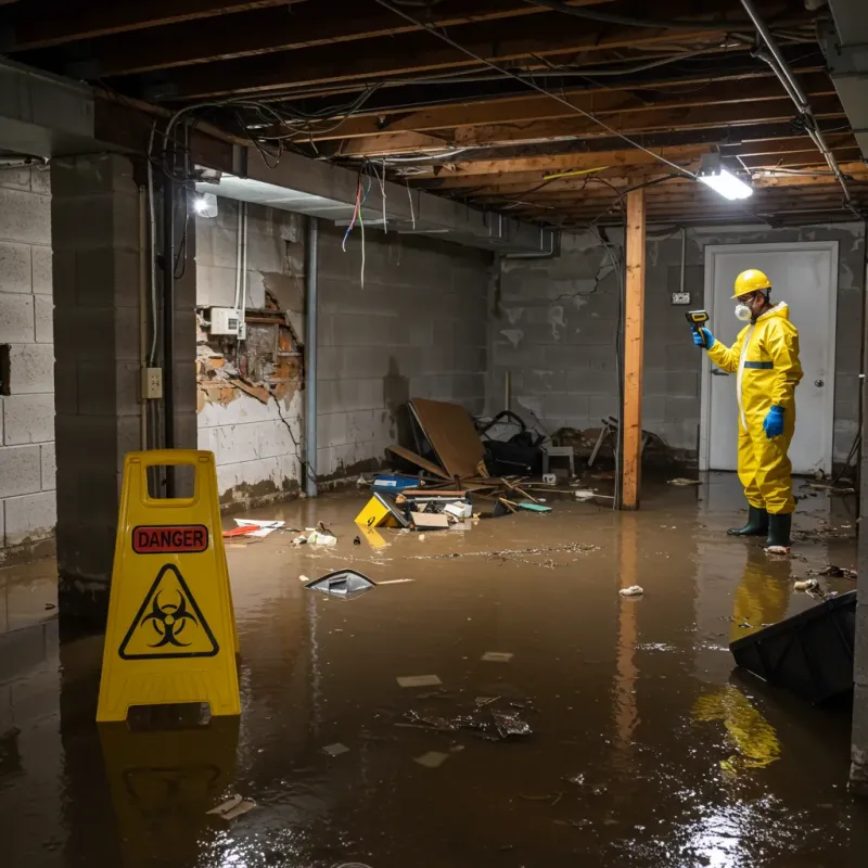 Flooded Basement Electrical Hazard in Lucama, NC Property