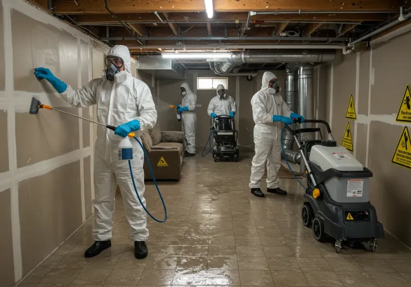 Basement Moisture Removal and Structural Drying process in Lucama, NC